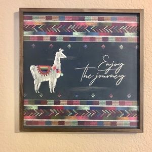 Llama/Alpaca ‘enjoy the journey’ wood wall art